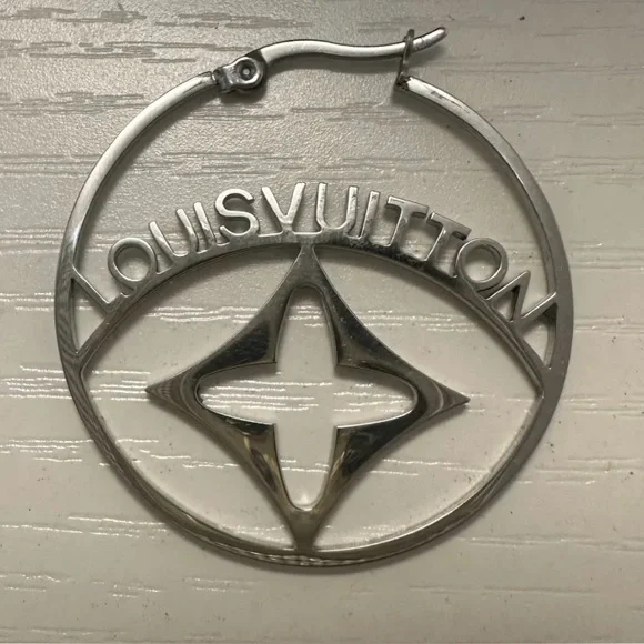 Silver Fashion Hoop Earrings - Picture 2 of 2